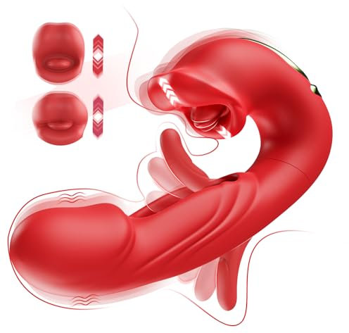 Dildo Vibrator Sex Spielzeug für die Frau G Punkt Vibratoren mit Klitorisstimulation für Frauen mit 10 Zungenlecken 10 VibrationModi 10 Schlagmodi Vibratorensets für Frauen Klitoris Stimulator für Sie