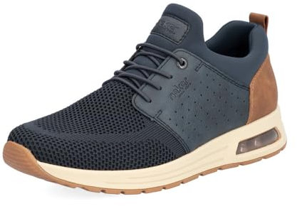 Rieker Herren Low-Top Sneaker B1050, Männer Halbschuhe, lose Einlage,schnürschuhe,schnürer,straßenschuhe,Strassenschuhe,blau (14),42 EU / 8 UK