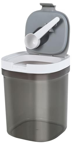 Récipient hermétique avec cuillère - Boîte à café grise empilable avec couvercles - Distributeur de formule de stockage de lait en poudre pour café, céréales, farine (1300 ml)