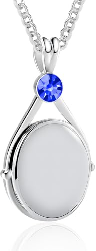 Hpbaggy Collar Sirena Colgante De Concha De Sirena Con Platino Plateado Zirconia Cúbica Camafeo Pendant Regalo Para Las Mujeres Para El Cumpleaños (Azul)