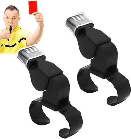 MEKEET 2PCS Whistles Sports Finger Grip Whistle Loud Crisp Sound Whistle Tooth Guard Referee Whistle Handheld Whistle Netball Whistle for Training and Outdoor Camping