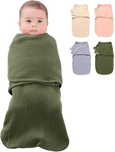 NCTNCX Baby Schlaf Pucksack Baby 0-3 Monate/3-6 Monate Sicherheit Baumwolle Puck Schlafsack Pucksack Neugeborene Mit Verstellbarem Klettverschluss Universal FüR MäDchen Und Jungen (GrüN 0-3 Monate)