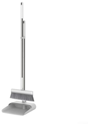 Recogedor y cepillo diseñados para mayor comodidad con mango largo, para varias áreas interiores