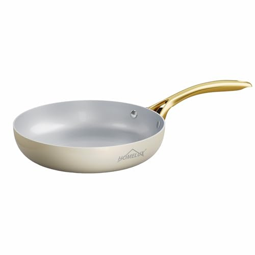 HOMELUX stekpanna 24 cm stekpanna 24 cm, keramikpanna, non-stick-beläggning stekpanna induktion för alla typer av spisar, reptålig, värmebeständig upp till 280 °C, aluminiumpannor med handtag i