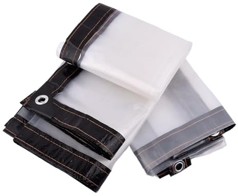 1pc 0.1mm Plastic Transparent PE Film Rainproof Cloth Tarpaulin Garden Balcony Greenhouse Succulent Plant Keep Warm Waterproof(Black Edge,3x6m)