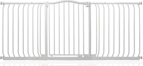 Safetots Curved Top Hundgrind, 170cm - 179cm, Mattvitt, Tryckmonterad Trappgrind, Barngrind för Dörrar, Hallar och Utrymmen, Säkerhetsbarriär, Enkel Installation