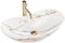 Rea Waschbecken Waschtisch Aufsatzwaschbecken Keramik Handwaschbecken Aufsatz Waschschale Oval Stein Elfenbein Marmor 36x60 Badezimmer