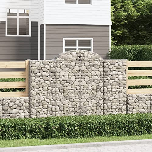 Hochbeet Schmal,Blumenkasten Balkon gabionen Mit Hochbogen 12stk. 200x50x140/160cm Verzinktes Eisengeeignet Für Garten, Eingang, Wohnzimmer, Korridor, Büro, Balkon, Außenbereich