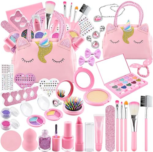 Valigetta Trousse Trucchi Bambina 10 6 3 4 5 12 14 7 Anni Set Trucco Ragazza Bimba Anallergici Bambini Valigia Finti Palette Unicorno Make Up Giochi Giocattoli Femmina 8 9 Anni Gioco Lavabili Regalo