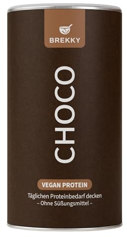 Brekky Choco Proteína Shake - Vegano - Ingredientes 100% naturales - Sin edulcorantes - Perfecto como batido y para recetas - Proteínas vegetales de alta calidad - Desayuno y entrenamiento