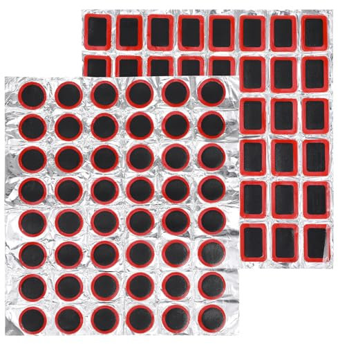 Bruislard 96 Stück Fahrradreifen Reparatur Patches Flickzeug Set Fahrradschlauch Reifenreparaturset Gummi Patches Reisegröße für Rennrad und Mountainbike Reifen