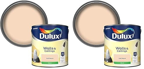 Dulux Silk Emulsion Paint For Walls And Ceilings - Soft Peach 2.5 Litres (Pack of 2)