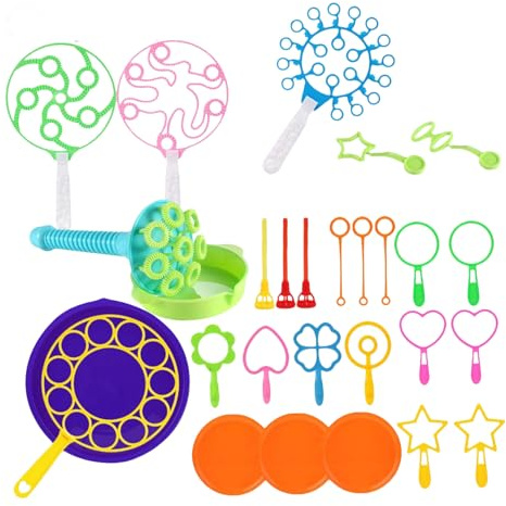 Bubble Wands Set Large Bubble Stick Ring Soap Summer Parties Toy for Children Random Color 28PCS soap bubbles rod maker wand large wands