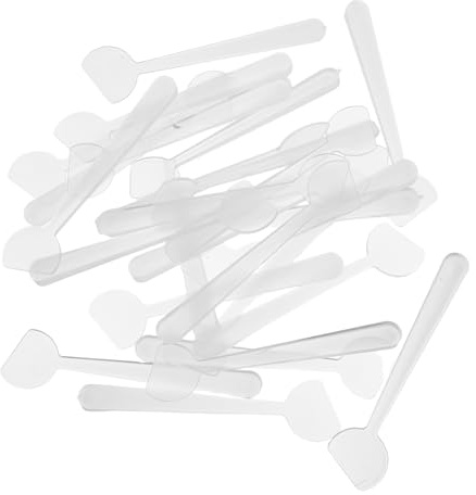 Genérico 100 Espátulas Pequeñas para Mascarillas Cosméticas y Cremas de Ojos, Cuchara Plástica para Maquillaje Facial y Cuidado Piel, Herramienta Compacta para DIY y Viaje