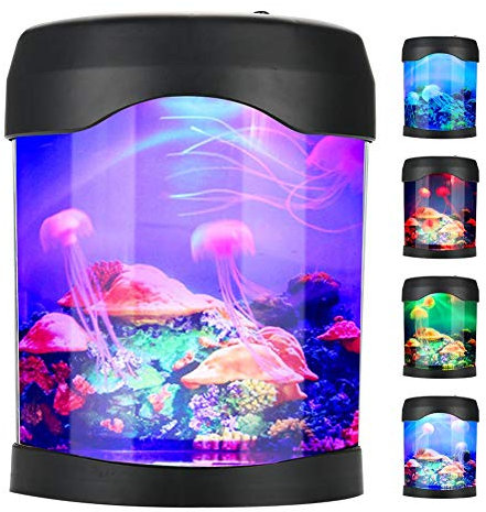 Zerodis Mini Aquarium Licht USB Aquarium Mood Light Portable Mini Schreibtisch Aquarium Lampe mit Farbwechsel für Heimtextilien