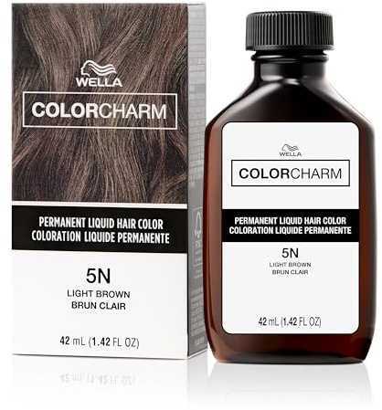COLORCHARM Permanent Liquid Hair Color for Gray Coverage| 5N Light Brown | 1.4 Fl Oz
