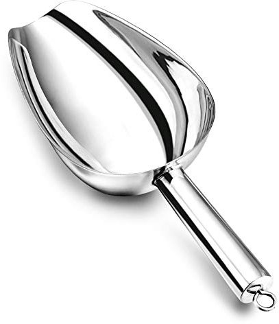 Ice Scoop 24Oz, Homikit Stainless Steel Big Scoop for Sweet Food Flour Candy, Kitchen Bar Garden Buffet Metal Scoop, Healthy & Sturdy, Mirror Finished & Dishwasher Safe, Large Size