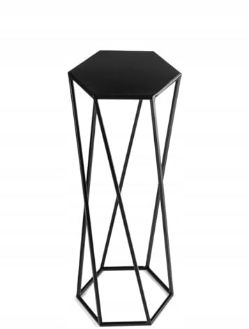 HowHomely Växtpall metallpall växter 70 cm – blompall metall svart – blompelare växtpall hög – växtpall svart