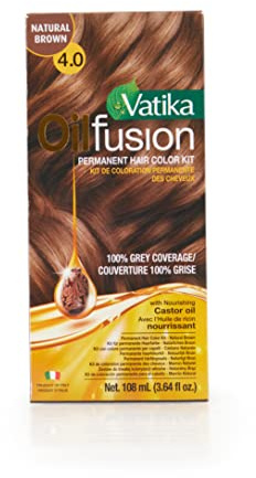 Vatika Naturals Oil Fusion Brown Color Kit – 108 ml | permanente Haarfarbe | natürliche Inhaltsstoffe für 100% Grauabdeckung und natürlichen Glanz