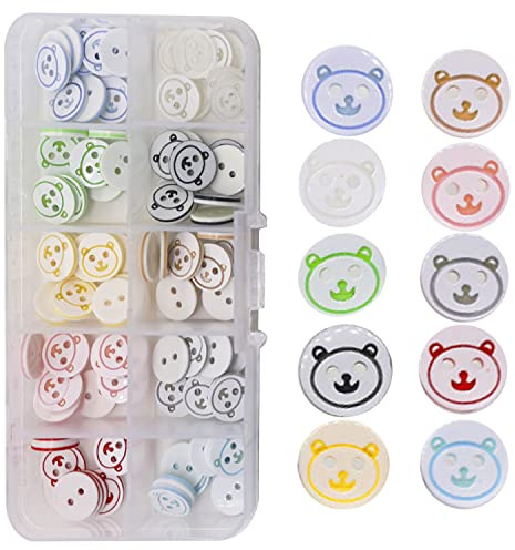150 botones de resina coloridos para bebés, niños, cárdigans tejidos, bonitos botones de plástico con caja de almacenamiento de plástico para manualidades, ropa infantil, costura, decoración de
