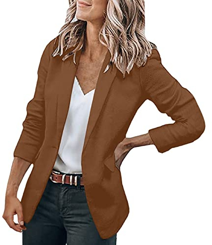 Blazer dam, sportig, kort, blazer, sommarjacka, vår, sommar, övergångsjacka, långärmad, kostymjacka, elegant, öppen fram, kofta, midja, kavaj, arbete, kontor, jacka, kappa