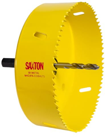 Saxton HSS Hole Saw Cutter M42 Bi-Metal 8% Cobalt Heavy Duty + Arbor (14mm – 230mm) (127mm + Arbor)
