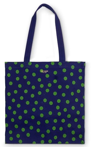kate spade new york Cute Canvas Tote Bag for Women, Canvas Beach Bag, Tote with Pocket, Sonnet Dot, Sonnet Dot, 13.5 x 13 x 3.5 inches