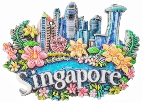 Magnete da frigorifero Singapore, souvenir da viaggio, decorazione magnetica 3D