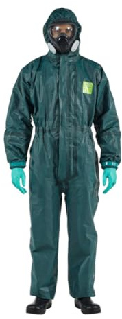 Ansell AlphaTec® 4000 Ultraschallgeschweißt und mit Klebeband versehen – Modell 111, Chemikalienschutzanzüge (Typ 3/4), Grün, Größe 6 (2XL), 1 Stück