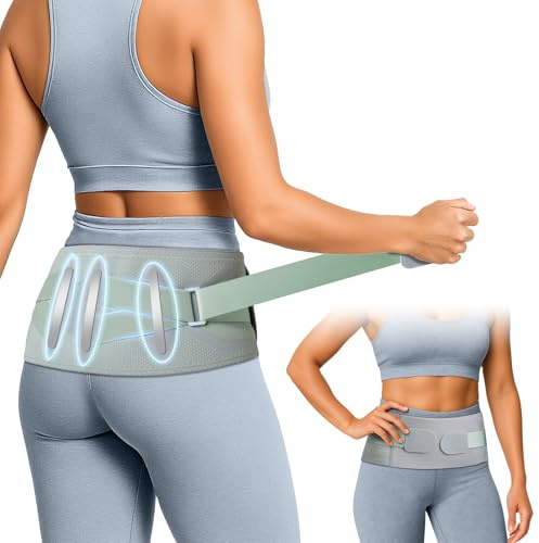 Pnrskter Cintura Sacroiliaca Regolabile - Fascia Lombare Supporto Schiena Donna & Uomo, Fascia Elastica Lombare, Cintura Lombare per Sciatica e Dolori, Fascia Schiena Verde L