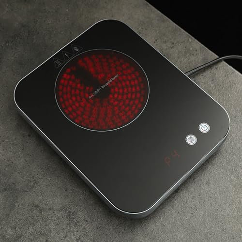 800 W Placa de inducción individual, placa caliente de infrarrojos eléctricos portátiles con sensor de pantalla táctil LCD, functina de desplazamiento automático, temperatura constante, para agua