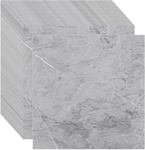 CYEER 20 rivestimenti per pavimenti in PVC, autoadesivi, 2,5 mm, 30 x 30 cm, per cucina, soggiorno, bagno (grigio)