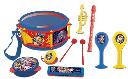 Lexibook, Pat'Patrouille Chase Marcus Jouet Musical, Set de 7 Instruments de Musique, Jeu Pratique à Transporter, Bleu/Jaune, K360PALXB