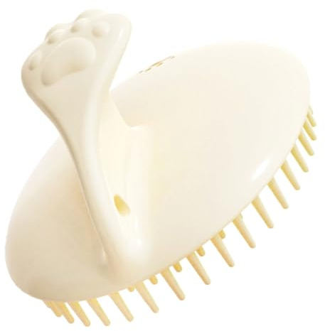 ERINGOGO Cepillo Masajeador de Cuero Cabelludo Fácil de Agarrar y Masajea Plástico Beige para Lavado de Cabello Adecuado para Uso en Ducha y Cepillado
