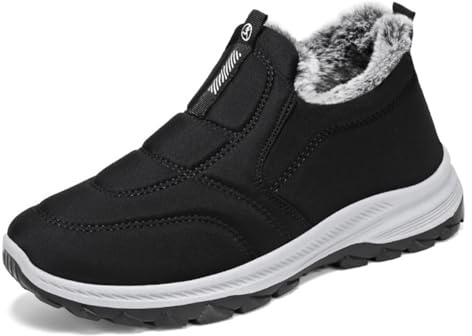 ZVJV Varma vinterstövlar förtjockade snöstövlar vattentäta efter skidor herr dam