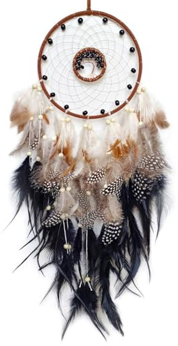 Donko Black Dream Catcher with Tree of Life | Handmade, Wall Decor, Wall Hanging Ornament, Bedroom Living Room Home Decor
