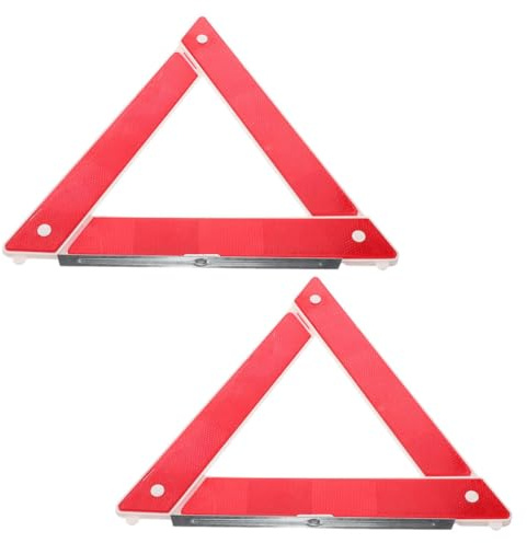 ADOCARN Triángulos Reflectantes para Vehículos 2 Piezas Señal de Advertencia Triangular Plegable Kit de Seguridad Vial Rojo Pequeño Trípode para Uso en Emergencias