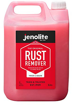JENOLITE Rust Remover Thick Liquid | 5 Litre | Non-Drip Formula | Fast Acting Thixotropic Rust Remover For Metal | Removes Rust Back To Bare Metal | Suitable For Use On Vertical Surfaces