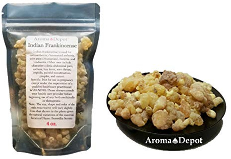 Indian Frankincense Resin Natural Gum Olibanum Aromatic Incense Tree Sap Boswellia Papyrifera Bulk (4 Ounce)