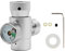 Jeffergarden CO2 Adaptateur Cylindre CO2 Adaptateur CO2 Cylindre Kit de Connecteur Adaptateur de Recharge de Cylindre de Réservoir de CO2 avec tuyau(Silver adapter with meter)