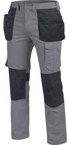 WÜRTH MODYF Bundhose mit Holstertasche Cetus - professionelle Arbeitshose für Herren - Bundhose mit Kunststoff Reißverschluss - in der Größe 24 in Grau Anthrazit