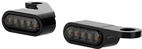 Fdyun 2st Motorcykel Blinkers Mini LED -hörnlampa Universal Byte Av Motorcykel Vattentät Aluminiumlegering(Svart svart spegel)