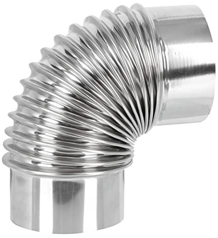 Happyyami Poêle Inoxydable en Acier Cheminée Coude Tuyau D' échappement Poêle À Bois Cheminée Coude Chauffage Poêle Fumées D' échappement de Tuyau 10Cm