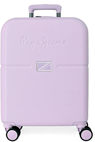 Pepe Jeans Accent Maleta de cabina, Morado, Rígida, 4 Ruedas dobles