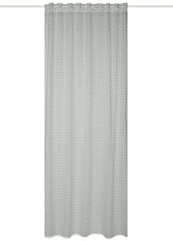 HOME WOHNIDEEN Fertigschal 85274 PANILIA, Raschelspitze, Blätterdesign, Kombiband, Farbe:Stein, Größe:245 x 140 cm, Anzahl:1x