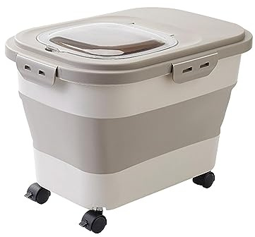 Baoblaze Récipient de Stockage Étanche Boîte Distributrice à Conteneur Pliable avec Couvercle Transparent Bidon à roulettes Conception en, Kaki