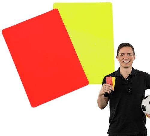 Schiedsrichterkarten – 2-teiliges Schiedsrichter-Zubehör-Set, professionelle Fußball-rote und gelbe Karte, Fußball-Schiedsrichter-Zubehör-Set, multifunktionales Sport-Schiedsrichter-Karten-Set für