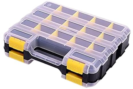 Organizadores de herramientas, caja de piezas pequeñas con compartimentos extraíbles, cajas de almacenamiento de doble cara, cajas de almacenamiento para organizar