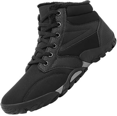 Barfotaskor herr vinter, vinterskor herr fodrade, sneakers platta vandringsskor, lätta snöskor, utomhusskor, mjuka vandringsskor, halkfria, vattentäta, komfortskor för utomhus, camping