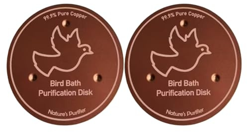 Genérico Disco De Cobre para BañoDe Pájaros 2 Piezas, De Soporte De Puntos, 10 Cm, Disco De Purificación DeBaño para Aves De Bronce, Baño De Pájaros con Placa De Cobre Puro, Maravilloso Regalo,